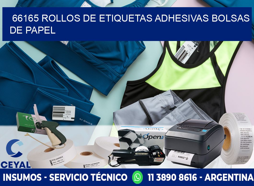 66165 rollos de etiquetas adhesivas bolsas de papel