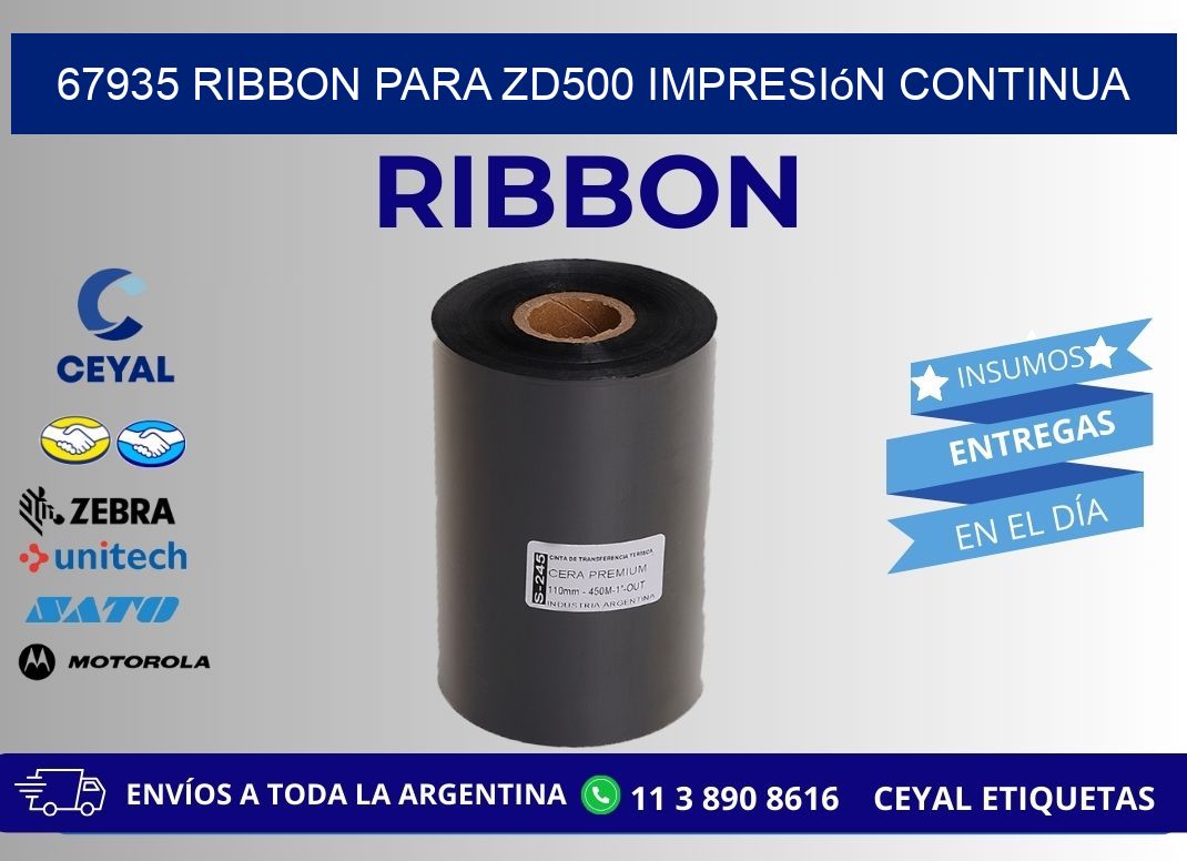 67935 ribbon para zd500 impresión continua