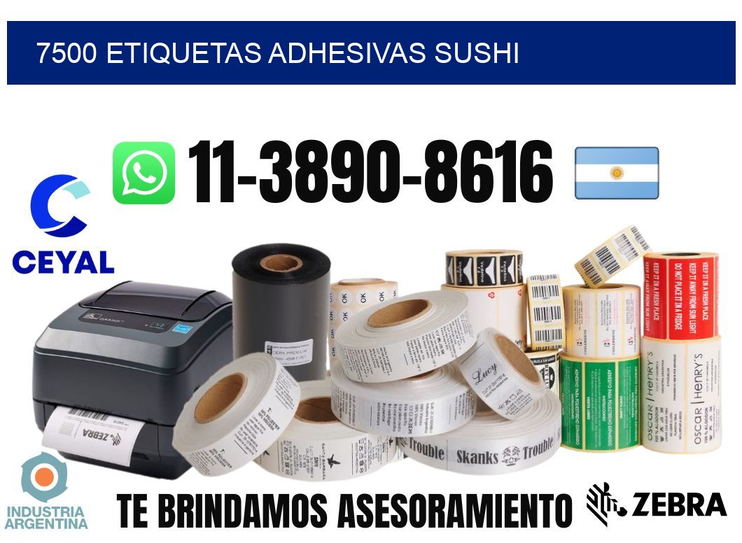 7500 etiquetas adhesivas sushi