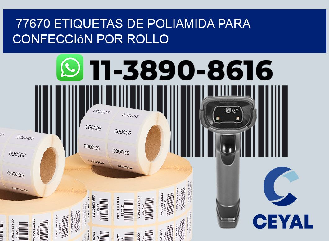 77670 etiquetas de poliamida para confección por rollo