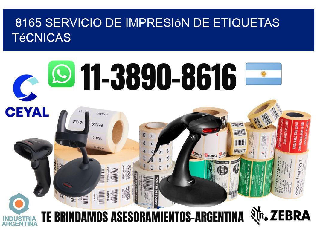 8165 Servicio de impresión de etiquetas técnicas
