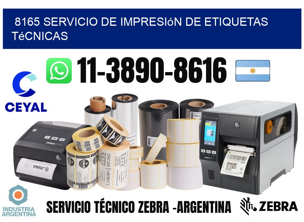 8165 Servicio de impresión de etiquetas técnicas