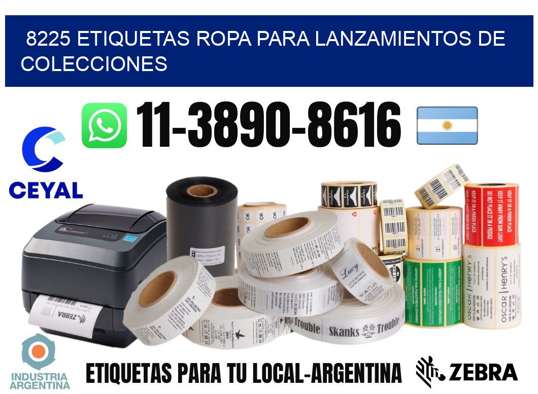 8225 Etiquetas ropa para lanzamientos de colecciones