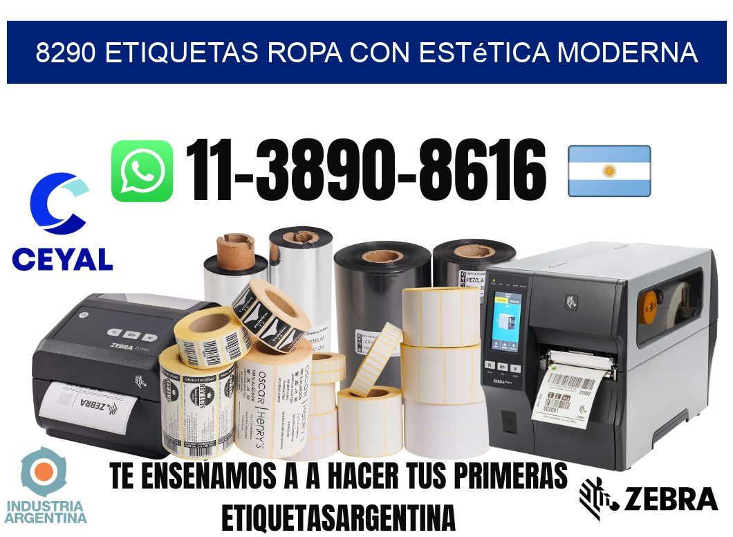 8290 Etiquetas ropa con estética moderna
