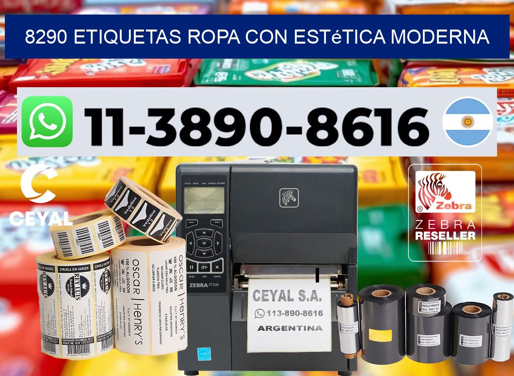 8290 Etiquetas ropa con estética moderna