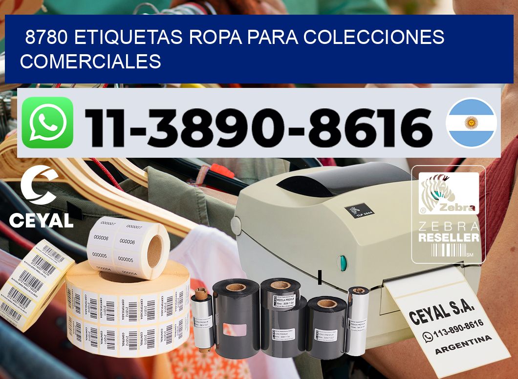 8780 Etiquetas ropa para colecciones comerciales