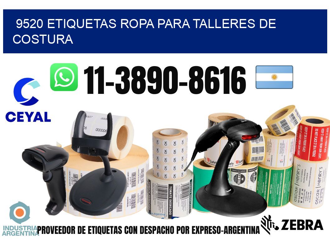 9520 Etiquetas ropa para talleres de costura