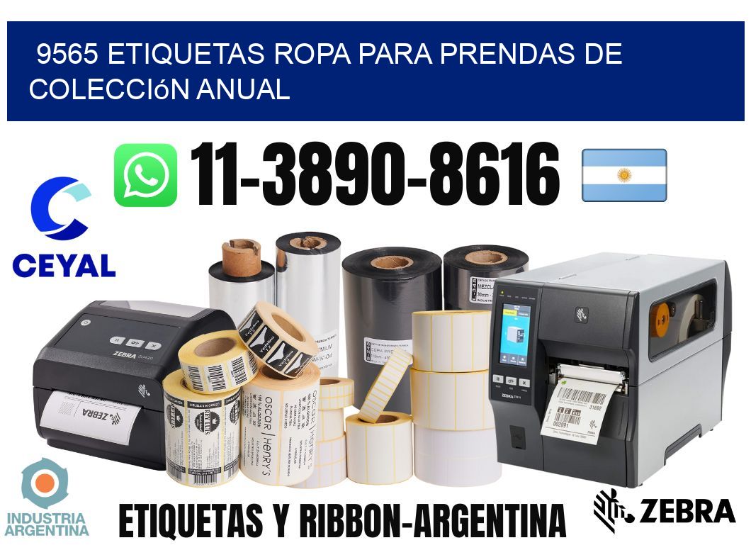 9565 Etiquetas ropa para prendas de colección anual