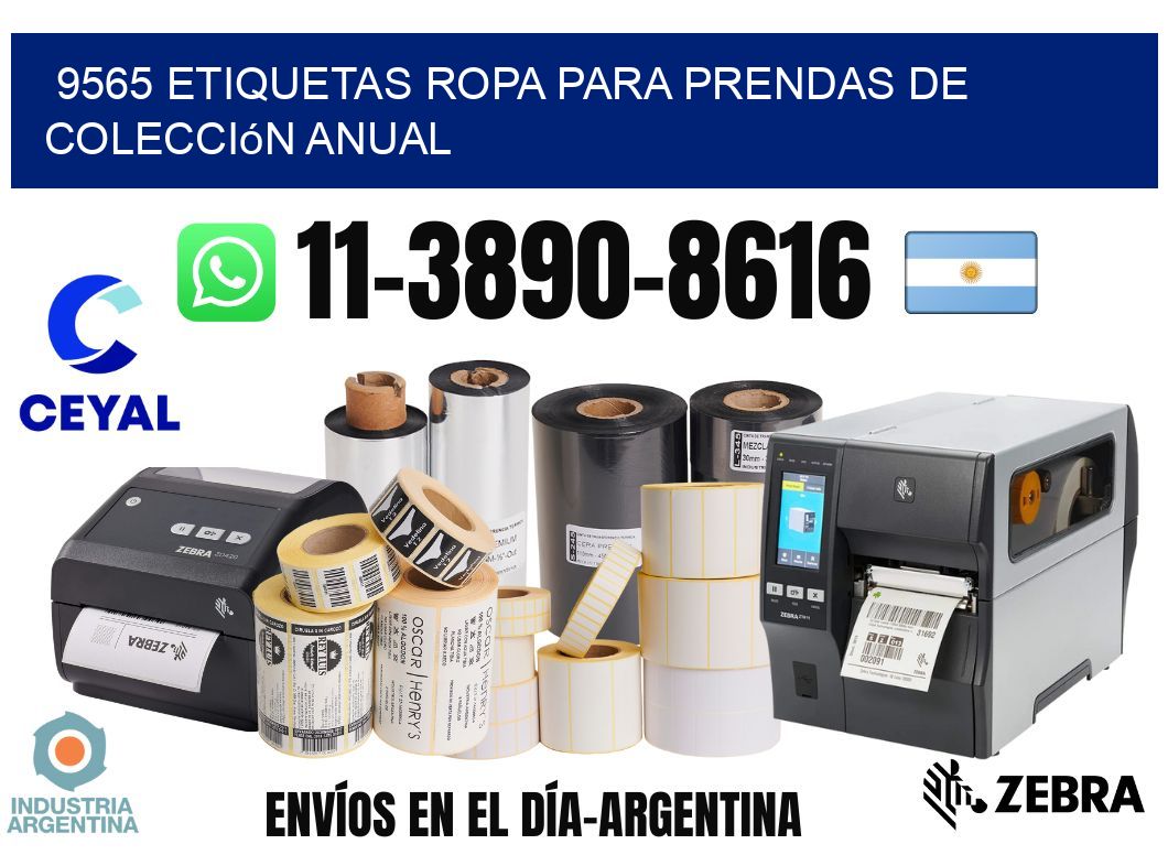 9565 Etiquetas ropa para prendas de colección anual