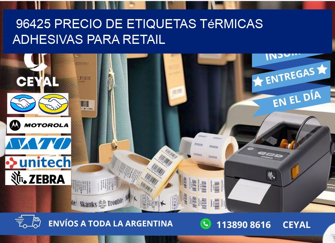 96425 precio de etiquetas térmicas adhesivas para retail