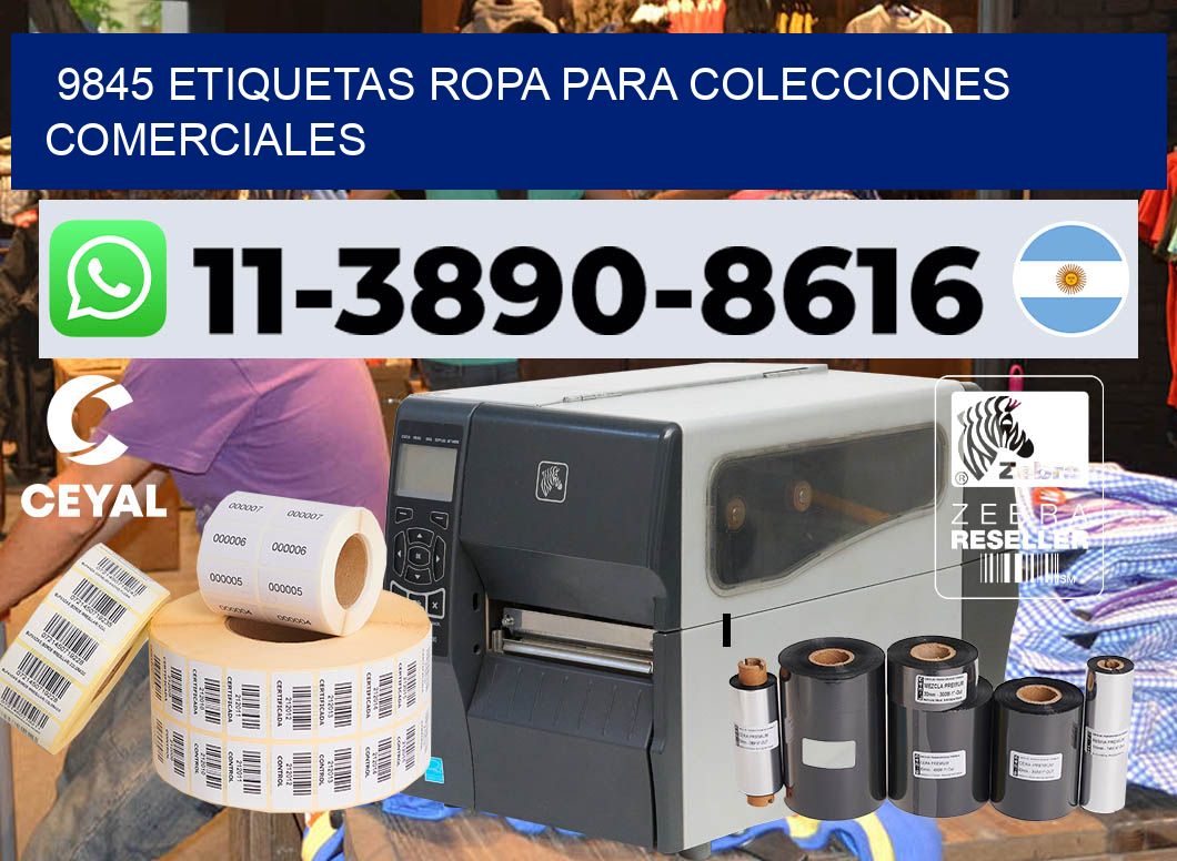 9845 Etiquetas ropa para colecciones comerciales