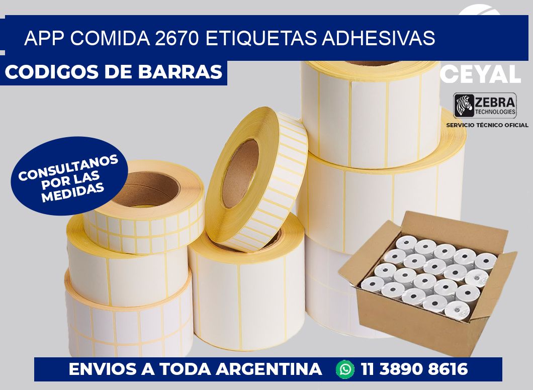 App comida 2670 etiquetas adhesivas