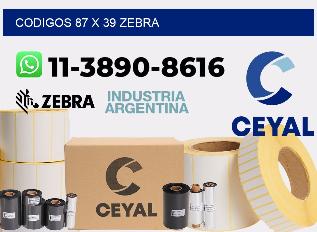 codigos 87 x 39 zebra
