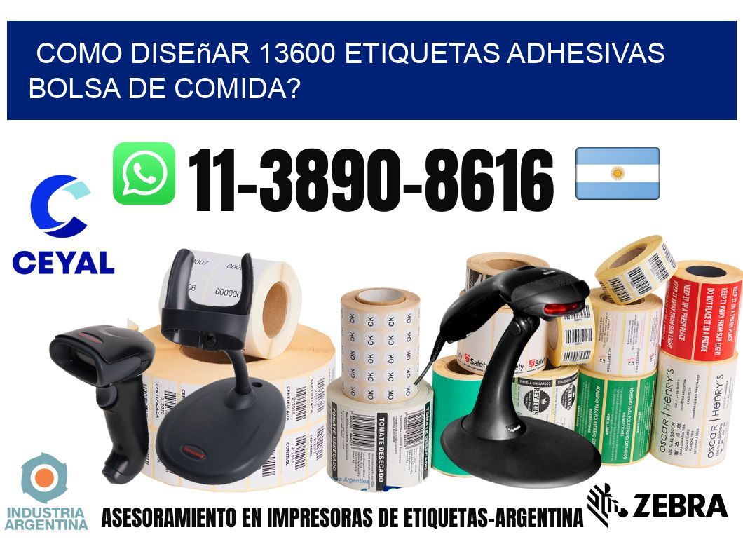como diseñar 13600 etiquetas adhesivas bolsa de comida?