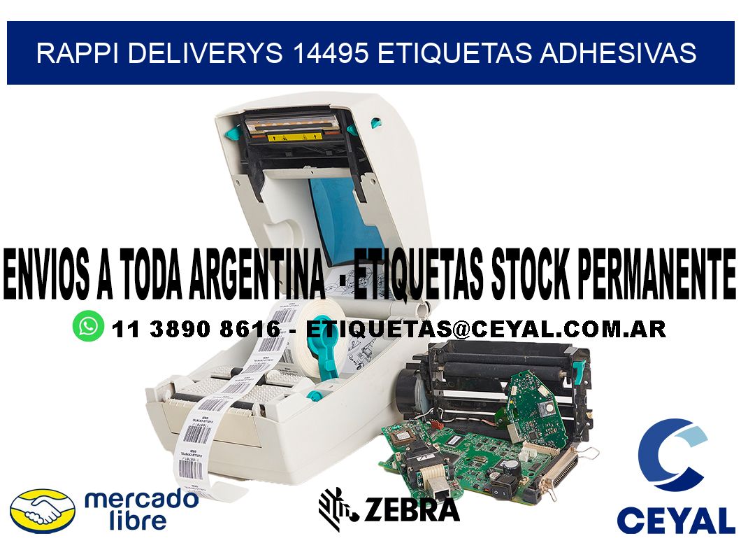 rappi deliverys 14495 etiquetas adhesivas