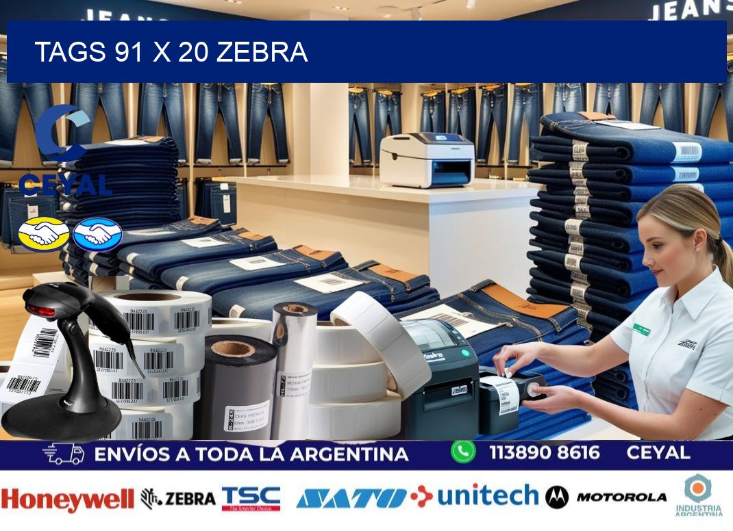 tags 91 x 20 zebra