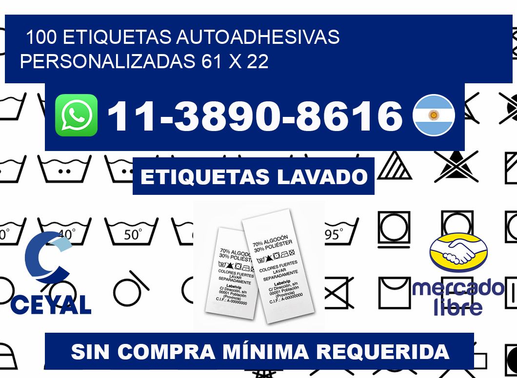 100 Etiquetas autoadhesivas personalizadas 61 x 22