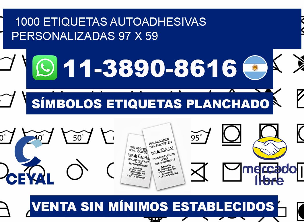 1000 Etiquetas autoadhesivas personalizadas 97 x 59