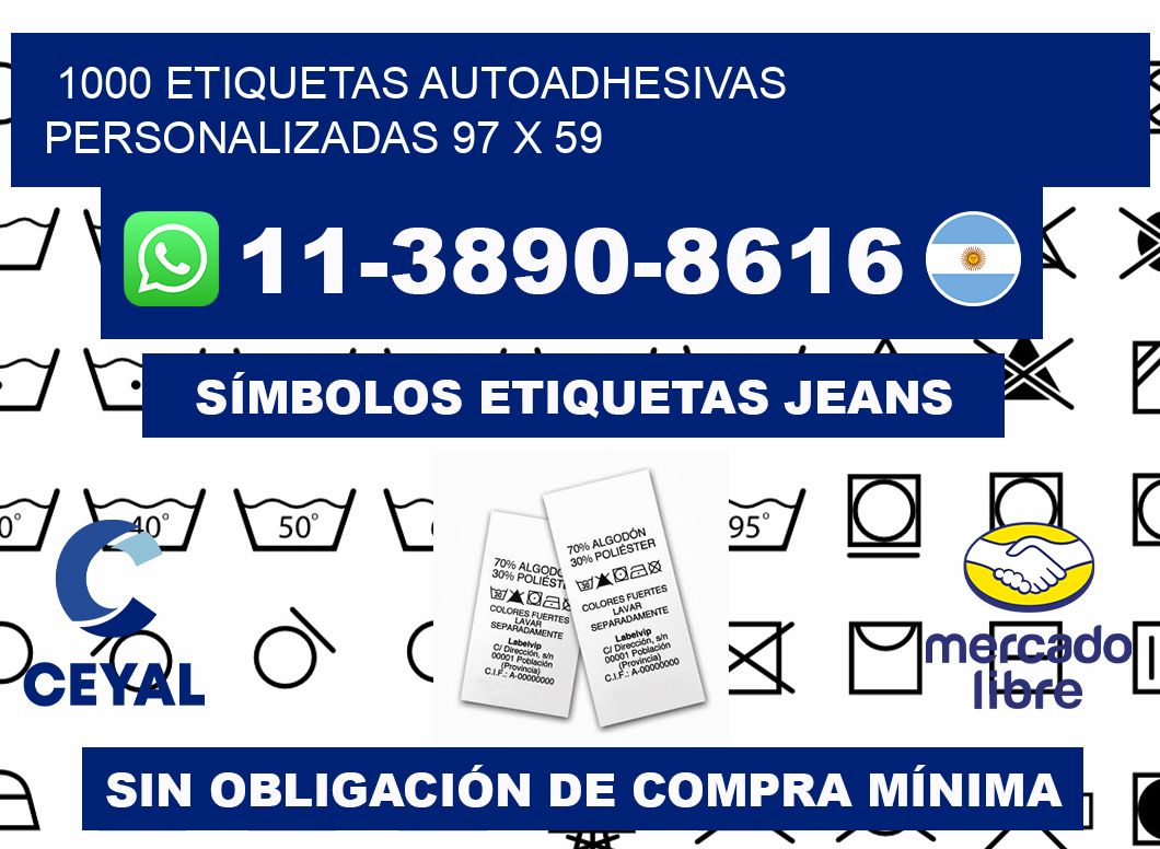 1000 Etiquetas autoadhesivas personalizadas 97 x 59