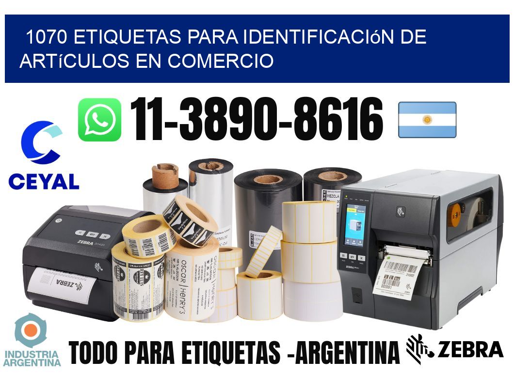 1070 Etiquetas para identificación de artículos en comercio