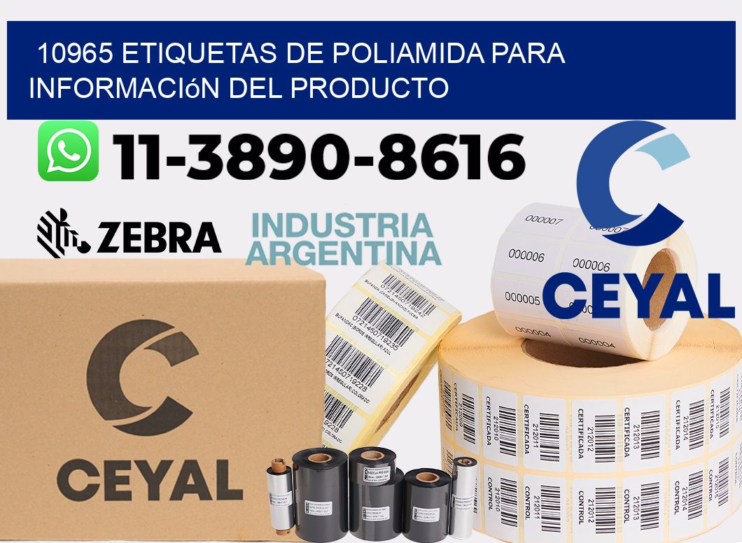 10965 Etiquetas de poliamida para información del producto