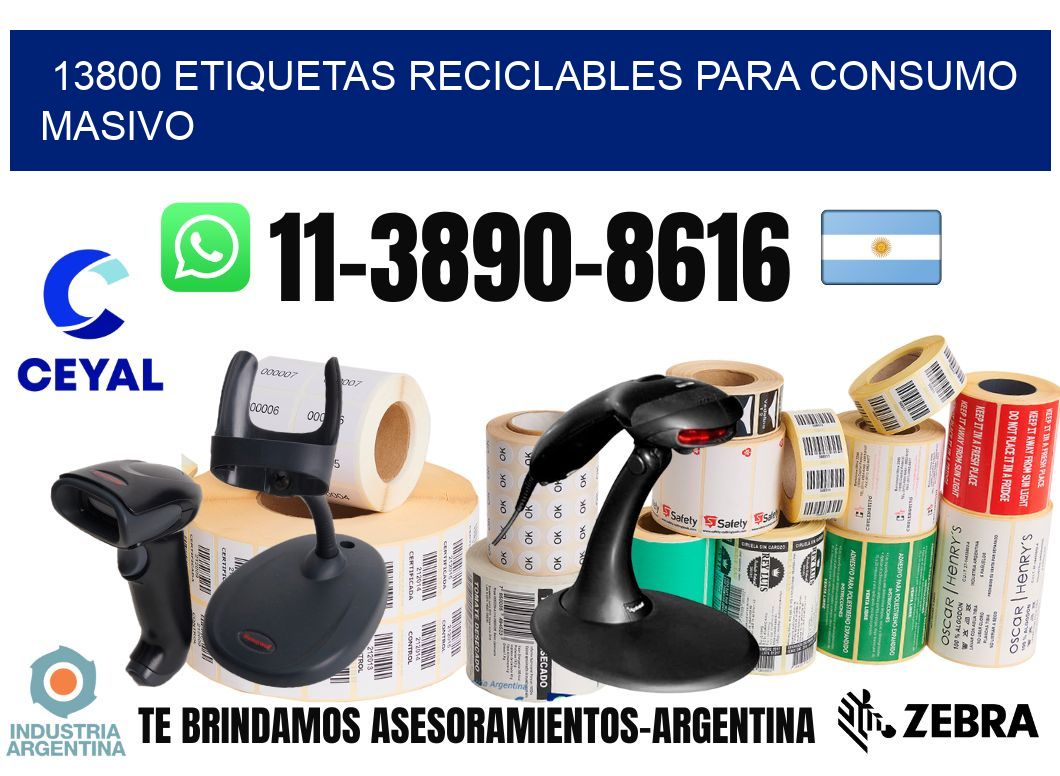 13800 Etiquetas reciclables para consumo masivo