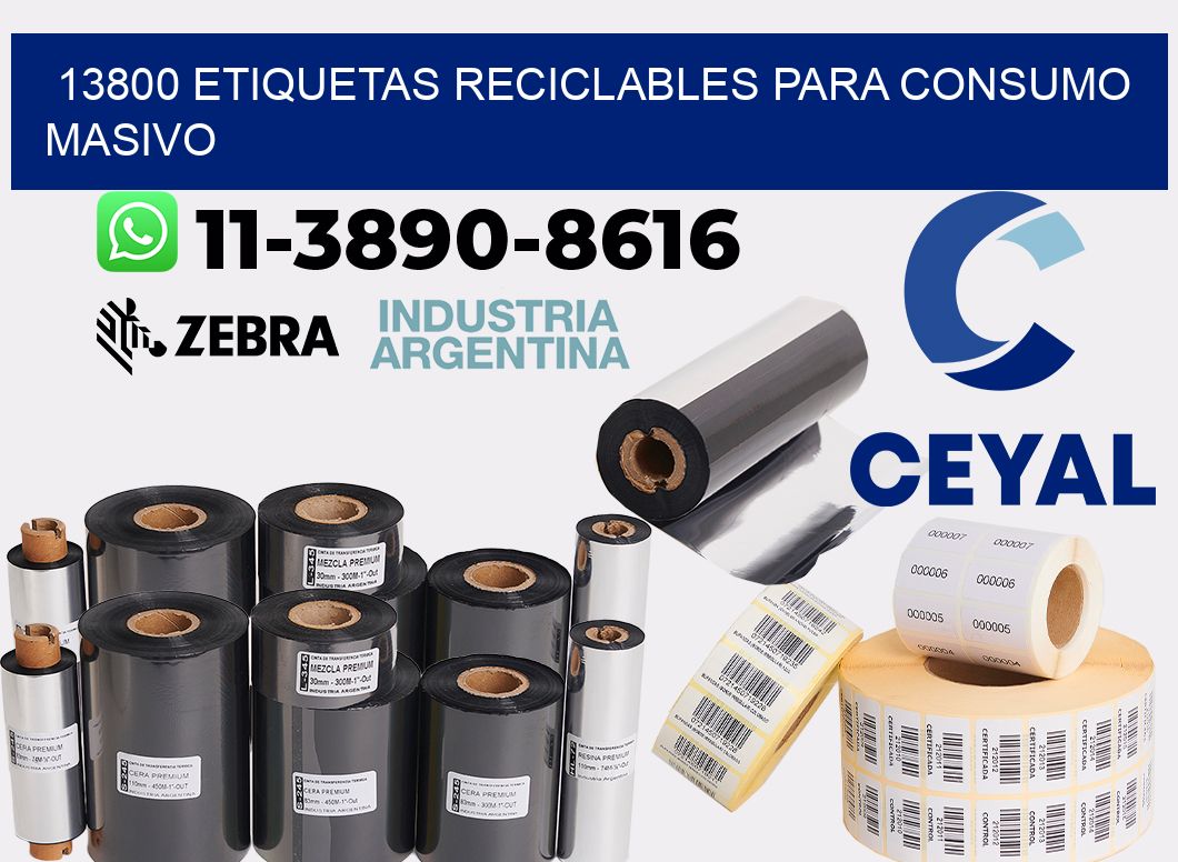 13800 Etiquetas reciclables para consumo masivo