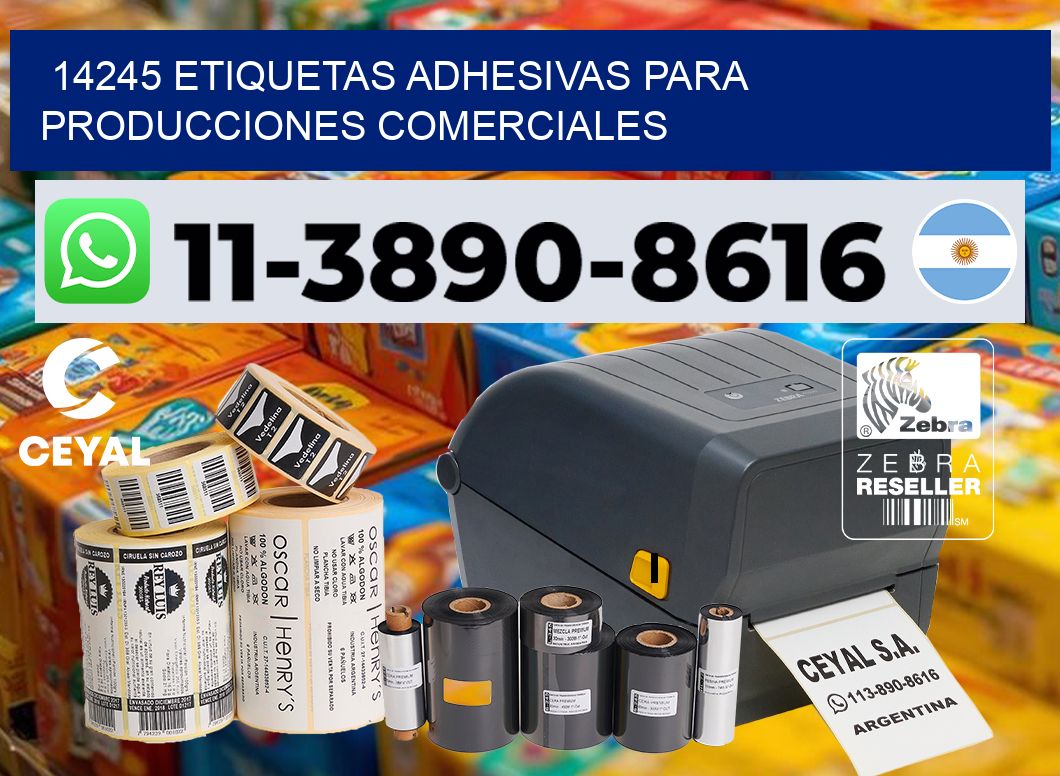 14245 Etiquetas adhesivas para producciones comerciales