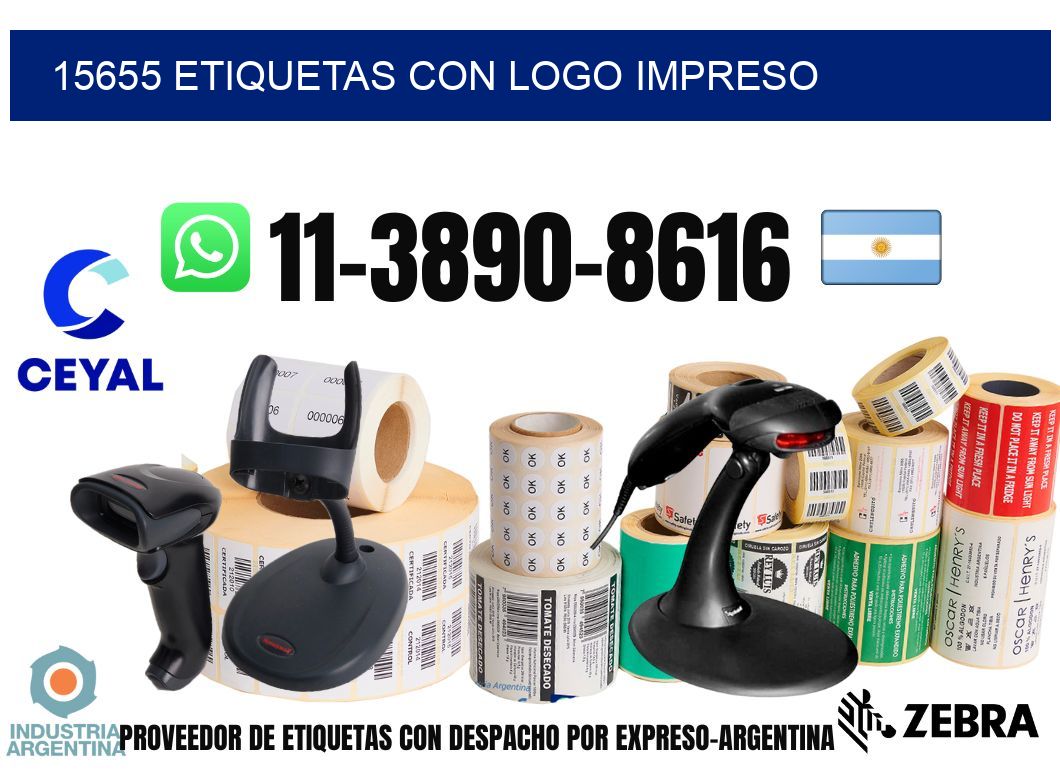 15655 Etiquetas con logo impreso