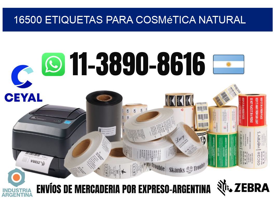 16500 Etiquetas para cosmética natural