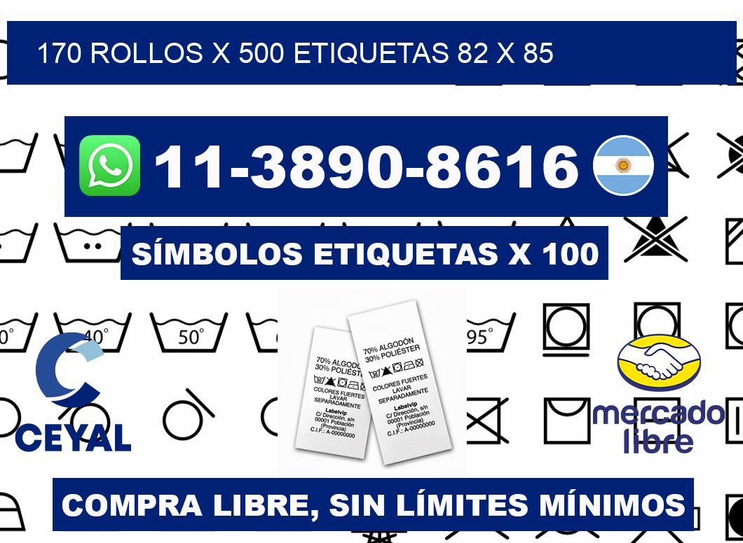 170 rollos x 500 etiquetas 82 x 85