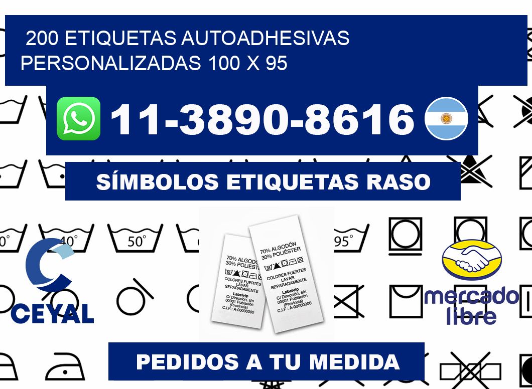 200 Etiquetas autoadhesivas personalizadas 100 x 95