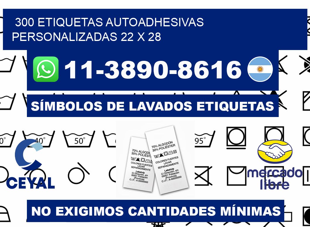 300 Etiquetas autoadhesivas personalizadas 22 x 28