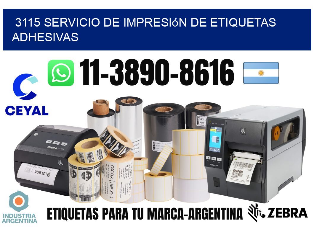 3115 Servicio de impresión de etiquetas adhesivas