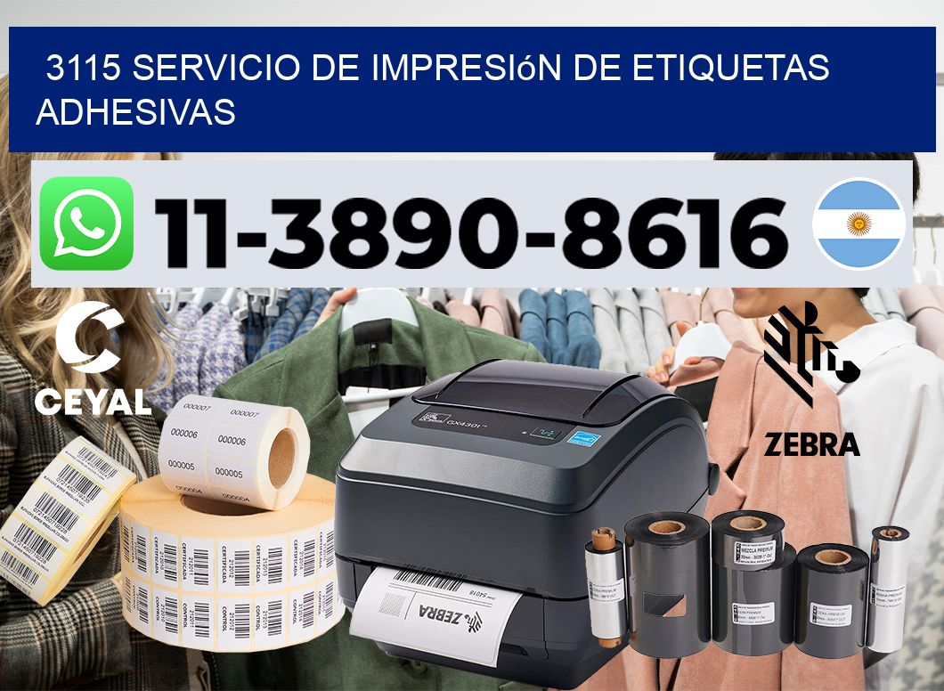 3115 Servicio de impresión de etiquetas adhesivas