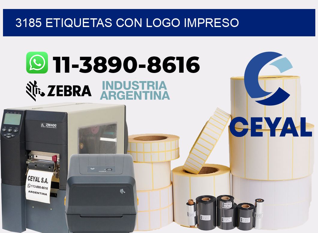 3185 Etiquetas con logo impreso