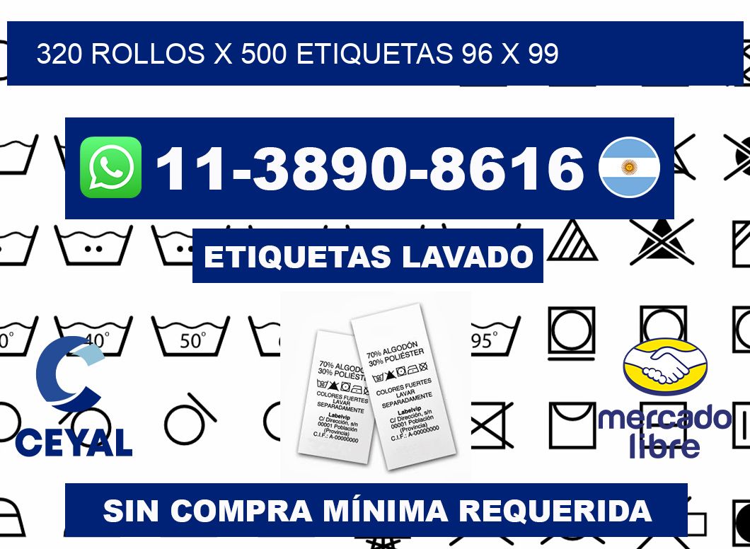 320 rollos x 500 etiquetas 96 x 99
