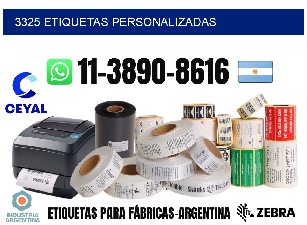 3325 etiquetas personalizadas
