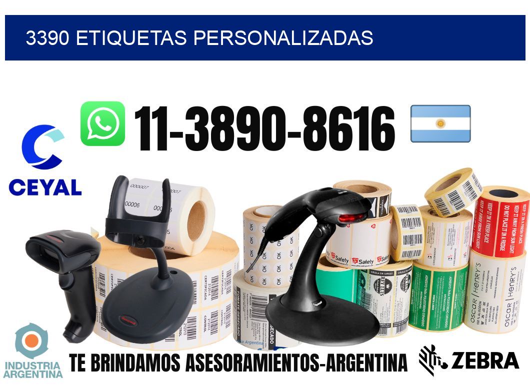 3390 etiquetas personalizadas