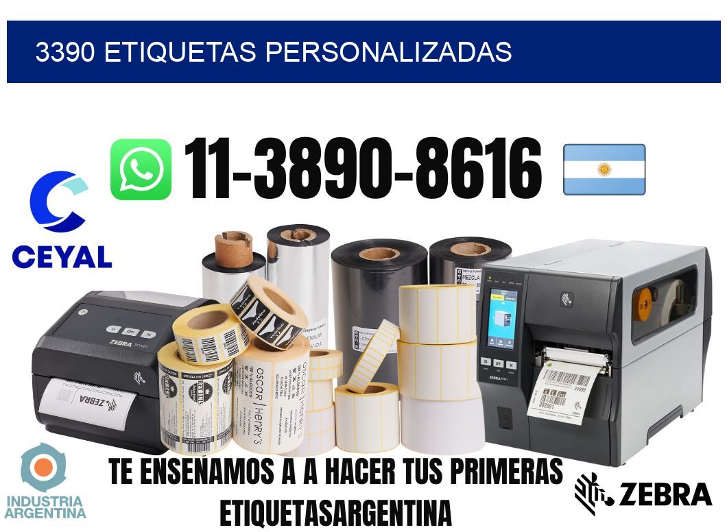3390 etiquetas personalizadas