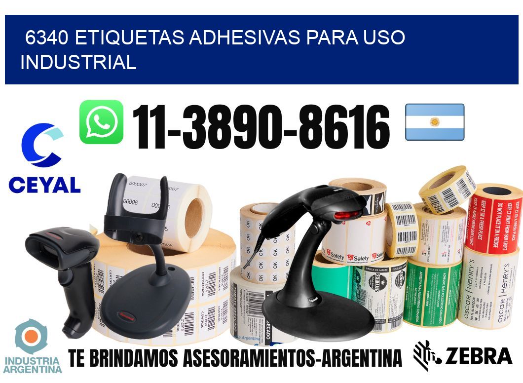 6340 Etiquetas adhesivas para uso industrial