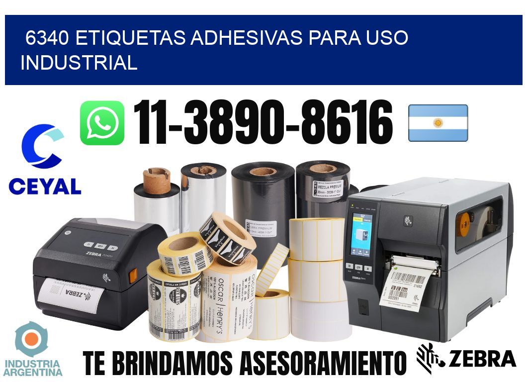 6340 Etiquetas adhesivas para uso industrial