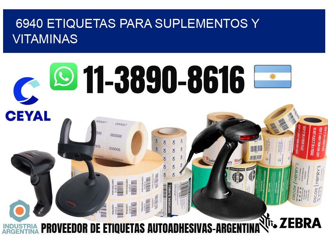 6940 Etiquetas para suplementos y vitaminas