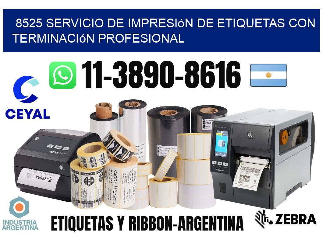 8525 Servicio de impresión de etiquetas con terminación profesional