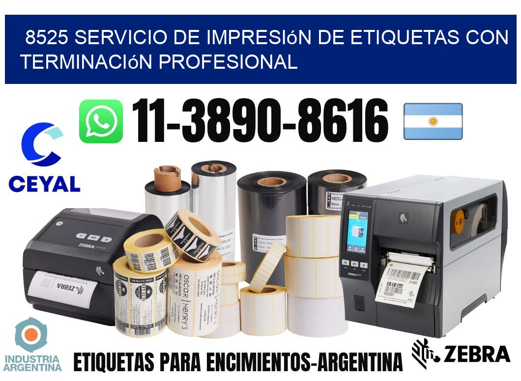 8525 Servicio de impresión de etiquetas con terminación profesional