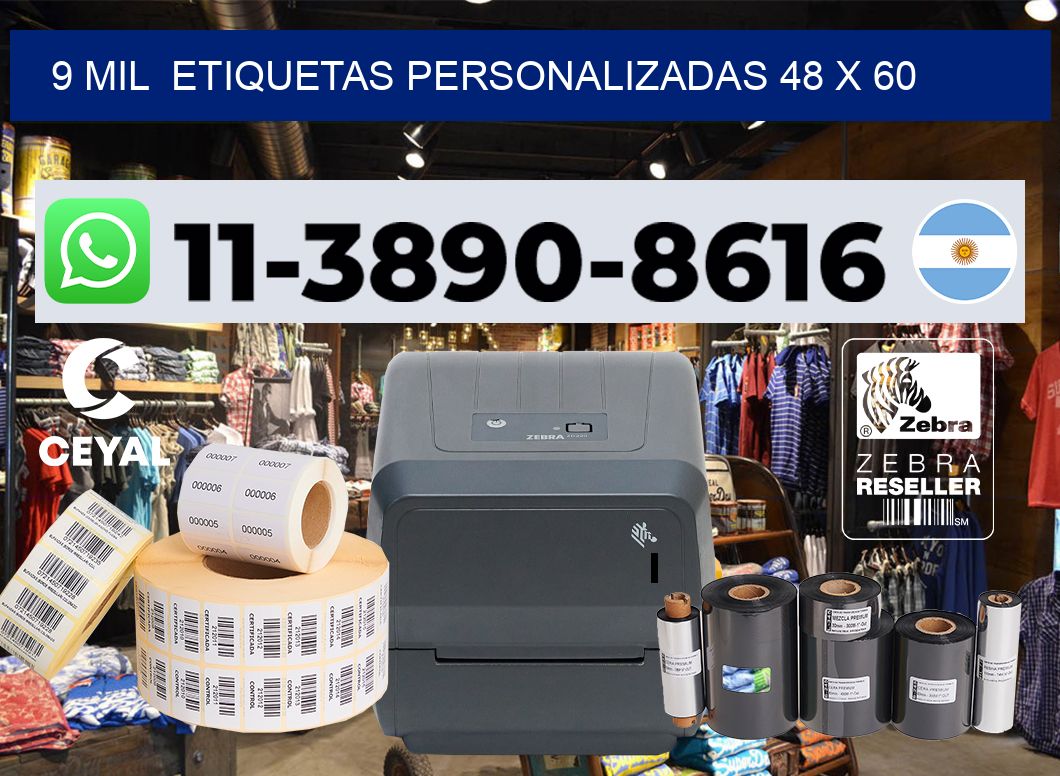 9 mil  etiquetas personalizadas 48 x 60