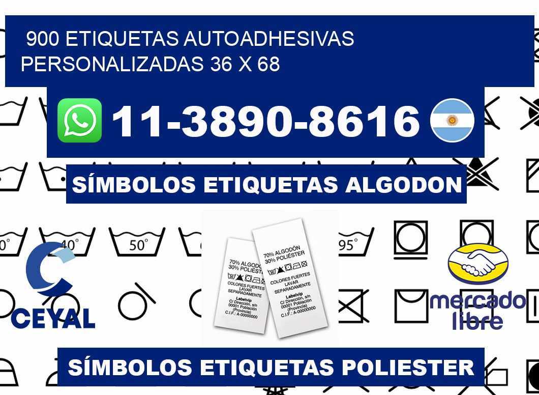 900 Etiquetas autoadhesivas personalizadas 36 x 68