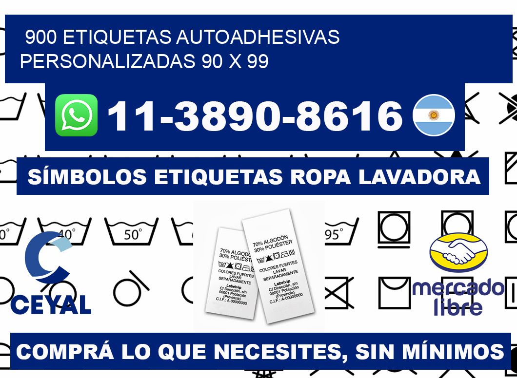 900 Etiquetas autoadhesivas personalizadas 90 x 99
