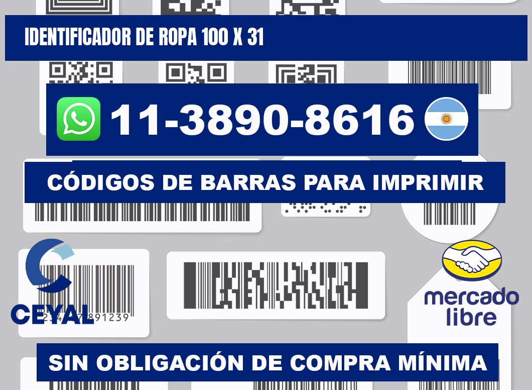 Identificador de ropa 100 x 31