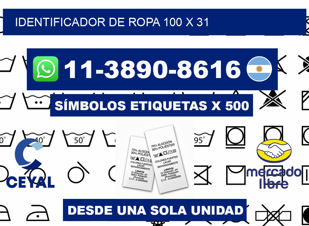 Identificador de ropa 100 x 31